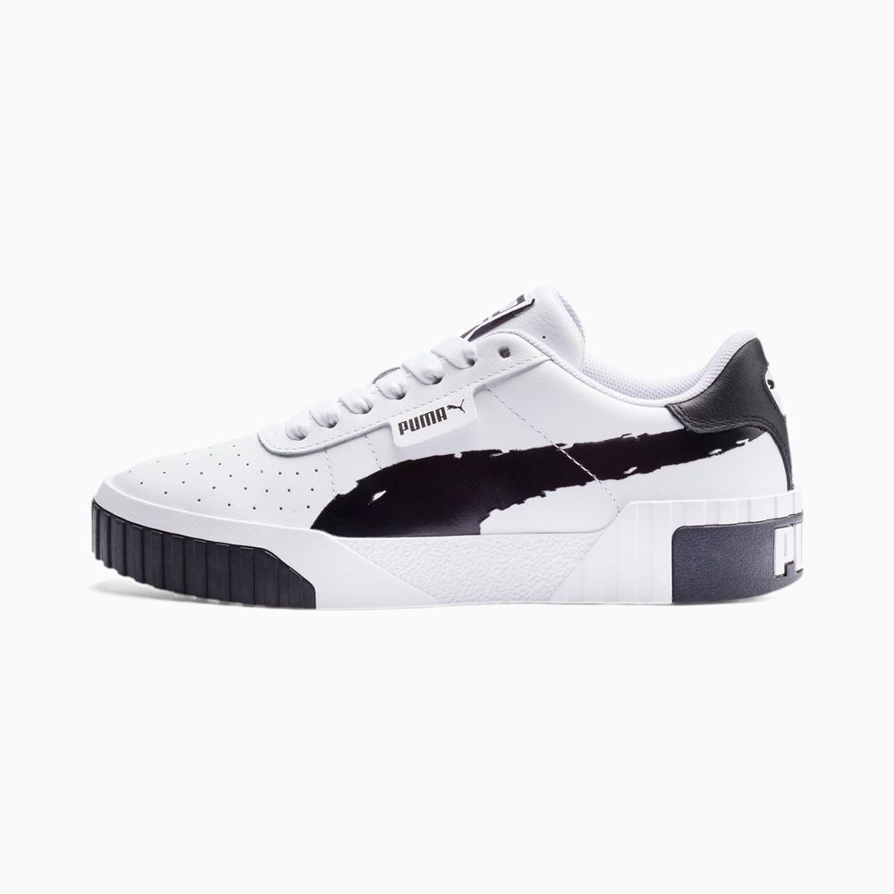 Puma Cali Brushed Női Sportcipő - Fekete/Fehér ( Hungary - CTNUR7951 )
